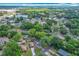 Expansive aerial view showcases the community with lush trees and surrounding lakes at 320 S Elm Rd, Lakeland, FL 33801