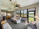 Bright sunroom with large windows overlooking a scenic view, featuring comfortable seating and a bar at 4279 Ashton Club Dr, Lake Wales, FL 33859