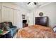 Inviting bedroom features neutral walls, ceiling fan and closet at 5200 Pebble Beach Blvd, Winter Haven, FL 33884