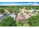 Overhead shot showcasing a residential area with lush greenery, tree coverage, and a screened-in patio at 571 Saint Andrews Rd, Winter Haven, FL 33884