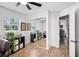 Functional office space with ample natural light, practical storage solutions, and closet with sliding mirror doors at 612 Ralph St, Auburndale, FL 33823