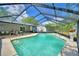 A beautiful screened-in pool area with crystal blue water and ample patio space at 842 Cinnamon Dr, Winter Haven, FL 33880