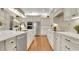 Kitchen featuring stainless steel appliances, a central island, and custom white cabinetry at 1162 E Highland Dr, Lakeland, FL 33813