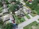 An aerial view of the neighborhood showing lush greenery and well-maintained homes on a sunny day at 1506 Chamberlain Loop, Lake Wales, FL 33853
