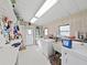 Spacious laundry room with a utility sink, shelving, and ample counter space for folding and organizing at 1534 Longbow Dr, Lakeland, FL 33810