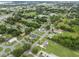 Wide aerial view showing the home's location in a neighborhood, surrounded by greenery at 2020 Bassedena W Cir, Lakeland, FL 33805