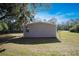 View of one-story house with neutral siding and a neat yard, set against a blue sky at 3611 Island Oaks Ct, Lakeland, FL 33805