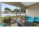 Enclosed porch area with furniture and screened windows at 59 Saint Kitts Cir, Winter Haven, FL 33884