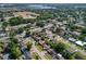 Aerial view of neighborhood showcasing single Gathering homes and mature trees at 608 William Ave, Winter Haven, FL 33880