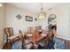 Cozy dining area with seating for six, decorative wall art and a blue patterned rug at 132 Dinner Lake Ave, Lake Wales, FL 33859