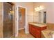 Bathroom featuring granite vanity, a shower, and a tiled floor at 135 Eloise Oaks Dr, Winter Haven, FL 33884