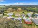 A captivating aerial shot showcasing houses with screened enclosures in a tranquil community with scenic views at 157 Golf Aire Blvd, Haines City, FL 33844