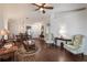Open living space with vaulted ceilings, hardwood floors, and dining area, creating a seamless flow at 284 Lake Suzanne Dr, Lake Wales, FL 33859