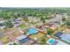 Aerial view of the neighborhood, showcasing this home's fenced yard and nearby amenities at 317 Oak Trl, Lakeland, FL 33813