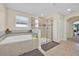 Bright bathroom with a separate shower and tub, providing a luxurious spa experience at 3853 Cortland Dr, Davenport, FL 33837
