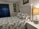 Comfortable bedroom with a white headboard, soft lighting, and decorative bedding at 4007 Cypress Lndg S, Winter Haven, FL 33884
