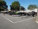 Boat storage parking lot with boats, trailers, and parking spots at 4007 Cypress Lndg S, Winter Haven, FL 33884