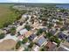 An aerial view showcasing a home nestled in a vibrant residential neighborhood near a lake at 533 Ronshelle Ave, Haines City, FL 33844