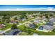 An aerial view of a suburban neighborhood, including houses, and solar panels on many homes at 716 Maderia Ct, Kissimmee, FL 34758