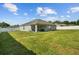 Spacious backyard featuring green grass and a white fence at 1221 Alameda S Dr, Lakeland, FL 33805