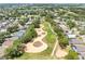 Scenic aerial view of golf course community with homes and trees at 1357 Rebecca Dr, Haines City, FL 33844