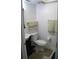 Small powder room featuring a pedestal sink, toilet, and decorative towels, maximizing utility in a compact space at 266 Las Flores, Winter Haven, FL 33884