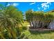 Lush backyard view with mature palms, adding a touch of tropical paradise at 3374 Waterlute Way, Lakeland, FL 33811