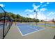 A brand new pickleball court with black fencing available for residents at 3374 Waterlute Way, Lakeland, FL 33811