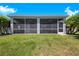 Rear view of screened in patios and backyard at 3374 Waterlute Way, Lakeland, FL 33811