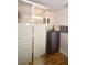 Modern bathroom featuring a glass shower enclosure with privacy strips and sleek vanity with stylish accents at 418 E 10Th Ave, Mount Dora, FL 32757
