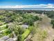 Aerial view of a home surrounded by lush greenery, with a scenic lake in the distance, perfect for nature lovers at 42 Grenewood Ln, Haines City, FL 33844