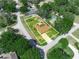 Aerial view of the home with solar panels, mature trees, screened in patio and backyard at 4333 Shadow Wood Way, Winter Haven, FL 33880