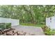 Private backyard features a brick paver patio, white vinyl fencing, mature trees, and shade for outdoor enjoyment at 6343 Torrington Cir, Lakeland, FL 33811