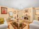 Chic living room with white and gold accented chairs, fireplace and unique decor at 808 Ware Ne Ave, Winter Haven, FL 33881