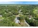 Expansive aerial view of a charming neighborhood featuring lush trees and well-maintained homes in a serene setting at 1163 Lake Dr, Lake Wales, FL 33859