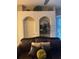 Living room with a dark leather sofa at 135 Minniehaha Cir, Haines City, FL 33844