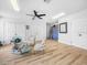 Open room boasts wood flooring, ceiling fan, plus extra closet and storage space at 1850 S Lake Reedy Blvd, Frostproof, FL 33843