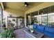 Covered patio with brick flooring, ceiling fan, and plenty of room to relax and enjoy the outdoors at 2980 Dayton Dr, Winter Haven, FL 33884