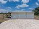 Detached garage with covered awning, bar, and outdoor seating, perfect for entertaining at 3805 Mammoth Grove Rd, Lake Wales, FL 33898