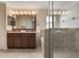 Bathroom featuring double sink vanity, soaking tub, and shower at 3844 Bedford Ave, Winter Haven, FL 33884