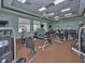 Well-equipped fitness center with treadmills, weights, and multiple ceiling fans at 3844 Bedford Ave, Winter Haven, FL 33884