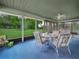 Enclosed patio area with seating and views of a grassy yard at 409 N 6Th St, Lake Hamilton, FL 33851