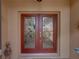 Elegant front door with decorative glass panels, adding curb appeal to the home's entrance at 4327 Gullane Dr, Lake Wales, FL 33859
