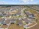 Drone shot capturing a residential area with modern homes, manicured lawns, and serene surroundings under a blue sky at 622 Taft Dr, Davenport, FL 33837