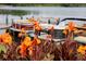 Boat dock with beautiful boat with floral accents and lake view, perfect for enjoying the outdoors at 700 Mirror Nw Ter # 303, Winter Haven, FL 33881