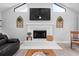 Close-up view of the fireplace and mantel with decor at 2987 Plantation Rd, Winter Haven, FL 33884