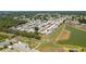 An aerial view shows a home bordering a pond, set in a residential neighborhood with mature trees and landscaping at 3245 Prairie Dunes E Cir, Lakeland, FL 33810