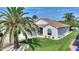 Well-maintained house with brick driveway and healthy green yard, and beautiful palm trees at 4175 Muirfield Loop, Lake Wales, FL 33859