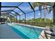 Sparkling screened-in pool with crystal-clear water and ample space for relaxation and recreation at 4175 Muirfield Loop, Lake Wales, FL 33859