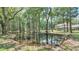 A peaceful backyard pond surrounded by mature trees creating a serene outdoor retreat at 418 North Rd, Lakeland, FL 33809